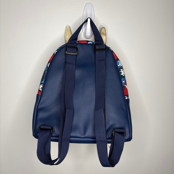 My Hero Academia All Might Chibi Mini Backpack Navy Blue Faux Leather Wing - Picture 7 of 13